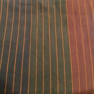 FABRIC #889 - Cotton Brown Green Tan Stripe Print 4 yds x 45